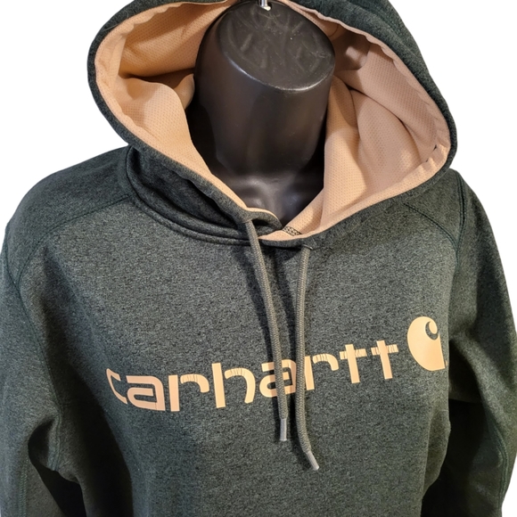 Carhartt Tops - Carhart Force Heathered Dark Green & Peach Hoodie in Wmns S